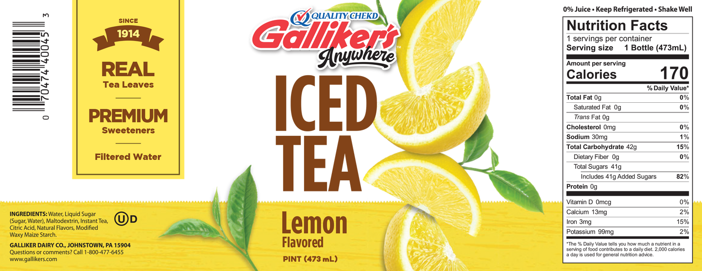 Galliker's Anywhere Lemon Iced Tea